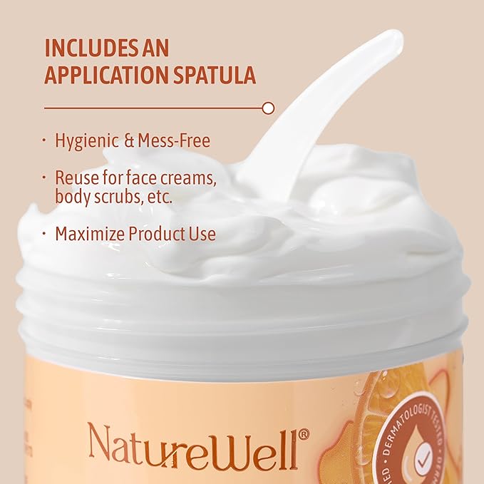NATURE WELL Vitamin C Brightening Moisturizer Cream – Hydrating Face & Body Lotion with Coconut Oil, Helps Improve Uneven Skin Tone & Dark Spots, Anti-Aging Moisturizer for Smooth Radiant Skin, 10 Oz
