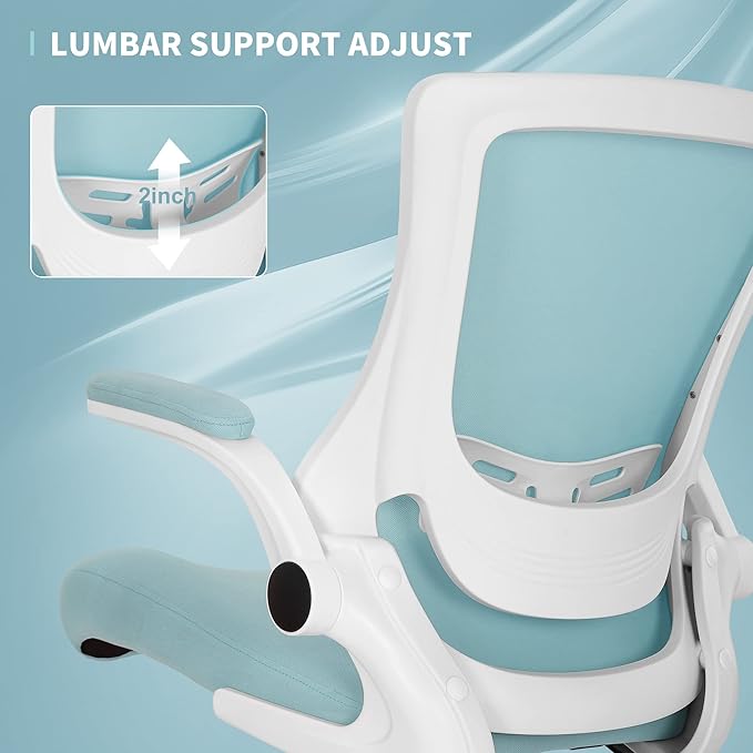 Misolant Tall Office Chair, Drafting Chair for Standing Desk, High Office Chair with Adjustable Lumbar Support, Flip-up Arm and Footrest Ring, Tall Drafting Chair for Bar Height Desk