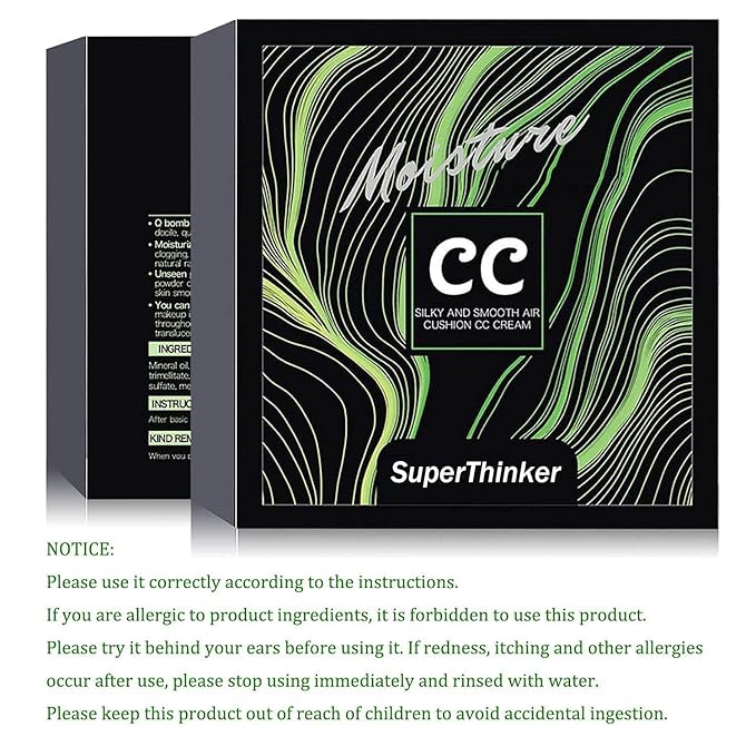 Air Cushion CC Cream Foundation Makeup, BB Cream Makeup, Color Correcting CC Cream, Tattoo Cover Up Makeup, Natural Full Coverage Foundation, Moisturizing Concealer Brighten,Even Skin Tone (Ivory)
