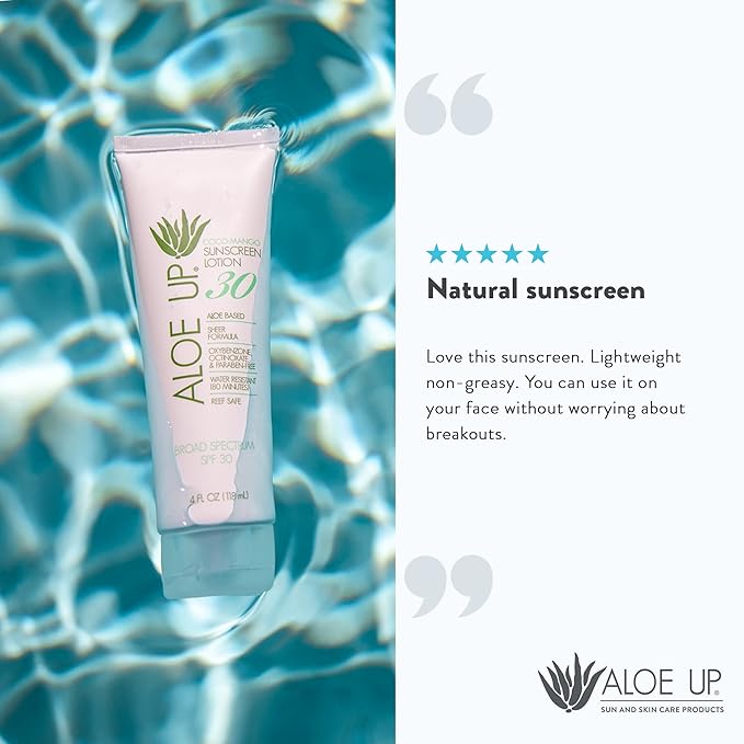 Aloe Up White Collection Sunscreen Spray SPF 50, White Collection Sunscreen Lotion SPF 30, After Sun Light Moisturizer, and SPF 25 For the Face Daily Moisturizer Sunscreen - Suncare Bundle - 4 Items