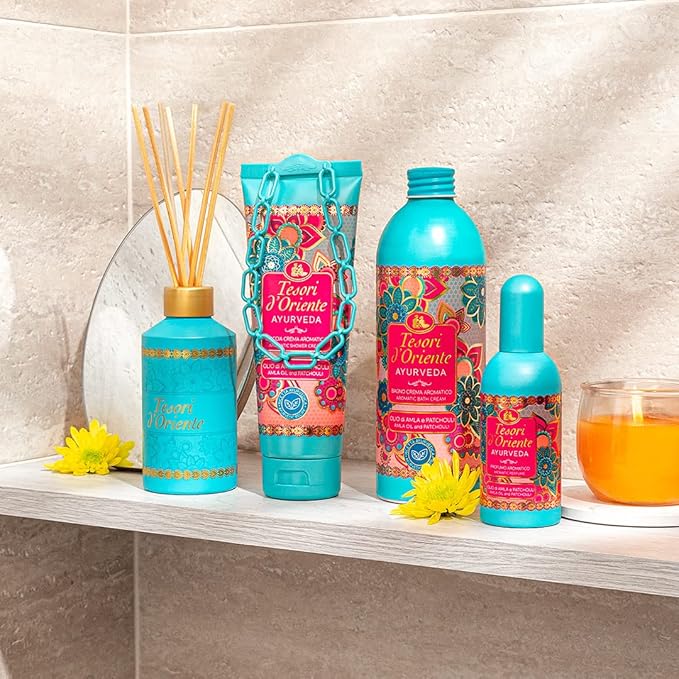 Tesori d’Oriente Bubble Bath for Women, Foaming Bath, Bath Bubbles for Women Relaxing, Luxurious Body Wash for Women & Skin Care - 500 Ml-16.91 us Fl Oz- [Italian Import ]-(Ayurveda)