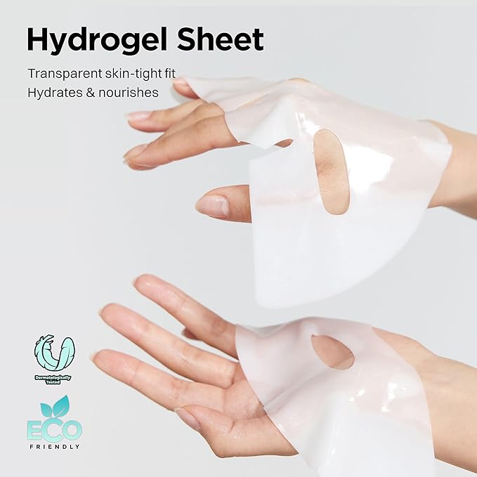 DERMAL Hydrogel Melting Mask Variety Pack 7 Sheets - Korean Overnight Face Mask Set with Collagen, Hyaluronic, PDRN, Vitamin, Rice Ceramide, Peptide, Cica - Glass Skin Jelly Gel K-Beauty Ritual