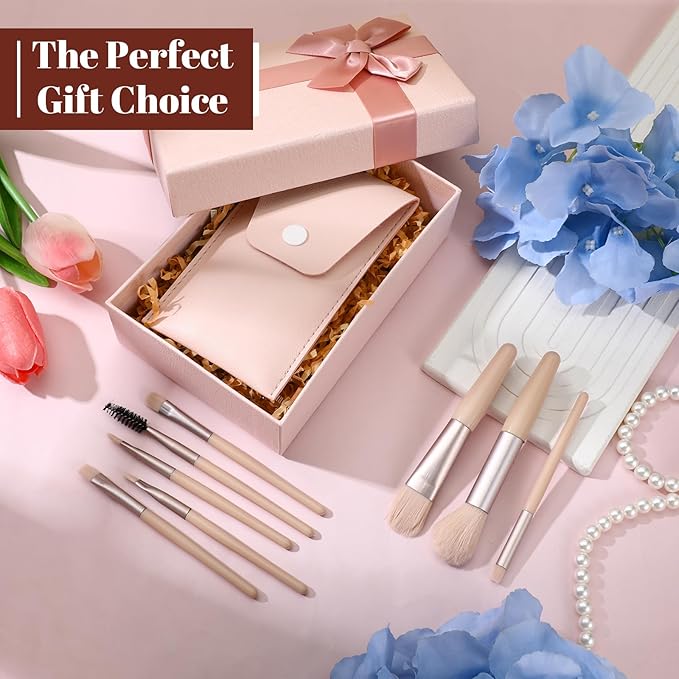 16 Sets Travel Makeup Brush Set, Synthetic Makeup Brushes with Case, Mini Travel Brush Set with Bag, Mini Face Make up Brushes for Wedding Bridal Shower Favors Party Souvenirs