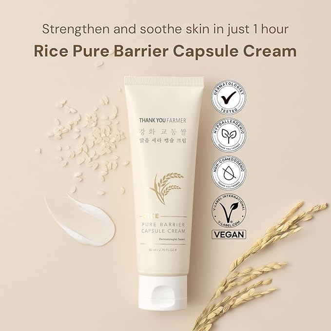 THANKYOU FARMER Rice Clay Foam Cleanser + Rice Essential Toner + Barrier Capsule Cream