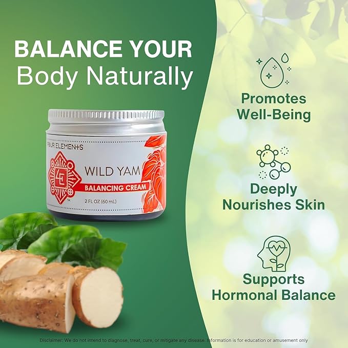 Wild Yam Balancing Cream, 2 x 2 Oz | Award Winning Herbal Cream with Yam Root, Black Cohosh, Red Clover - 2023 International Herb Symposium | USA Made Cruelty free Blend For All Skin Types