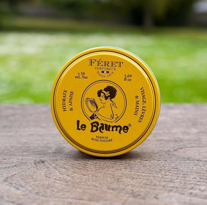 Feret Parfumeur Le Baume Multi-Purpose Balm – Rose Poudré – Deeply Hydrating Moisturizer for Dry Cracked Skin,Cuticles - Natural Lip Balm with Shea Butter & Honey – Pack 2-50ml/1.7 Ounce