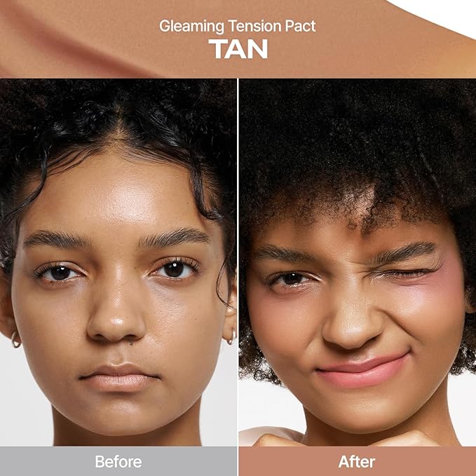 2aN Gleaming Tension Cushion Foundation Pact, Korean Cushion Foundation Makeup, Lightweight & Buildable Coverage with Ceramides and Centella Asiatica (#29 Caramel Beige, 0.45 oz)