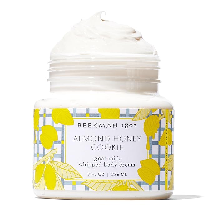 Beekman 1802 Whipped Body Cream – Rich Body Butter & Moisturizing Body Cream, Goat Milk Lotion, Shea Butter & Vitamin E, Hydrating Body Moisturizer for Dry Skin - Almond Honey Cookie 8 oz