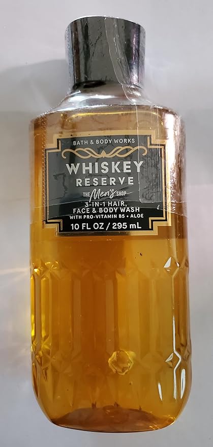 Bath & Body Works Men's Whiskey Reserve 3-in-1 Hair, Face & Body Wash and Body Cream 2 Piece Set