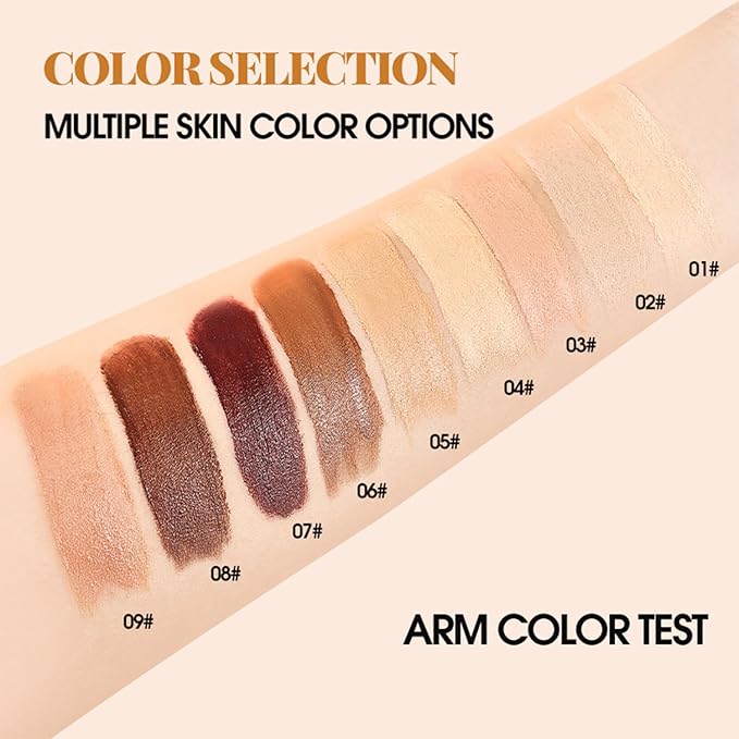 Foundation Stick, 2 in 1 Dual-Ended Eraser Contour Stick with Brush, Tinted Moisturizer, Skin Tint, Face Foundation, Radiant & Dewy Finish for Face Makeup, Sheer to Medium Coverage (＃2)