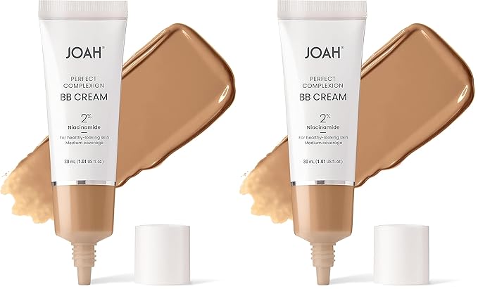 JOAH Beauty Perfect Complexion BB Cream with Hyaluronic Acid and Niaciminade,Korean Makeup with Medium Buildable Coverage,Evens Skin Tone Lightweight Semi Matte Finish Medium with Neutral Undertones