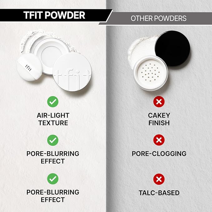 Translucent Set Finishing Powder - Sebum Control Face Loose Powder, Matte & Silky Finish, Lightweight, Long-lasting, Korean Makeup Setting Powder, 0.24 Oz. (05 Baby pink, 0.24 Oz.)
