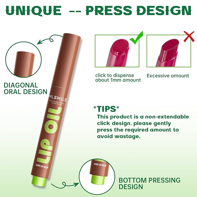 Moisturizing Solid Lip Gloss Jelly Lipstick, 3Color Lip Oil Lip Plumper with Dark Brown Lip Liner Combo, Glossy Lightweight Pigmented Non Sticky Tinted Lip Click Balm Makeup Gift Set for Women