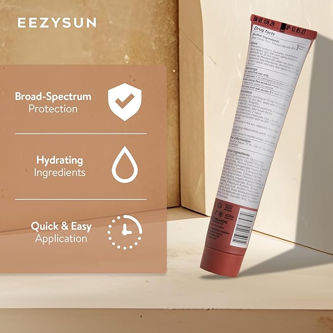 BARE Tinted Sunscreen for Face SPF 50 - Non-Greasy, Weightless, Water-Resistant, Vegan & Reef-Safe Tinted Moisturizer with SPF, Hyaluronic Acid, Jojoba Oil - All Skin Types, 1.69 fl oz - Deep