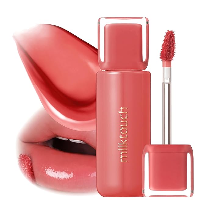 MILKTOUCH Jelly Fit Lip Tint (07 Autumn Peach) with Cooling Plumping Effect and Water-Based Non-Sticky Texture | Long Lasting Korean Beauty Lipstain Tinted Gloss Oil | Stocking Stuffers for Women