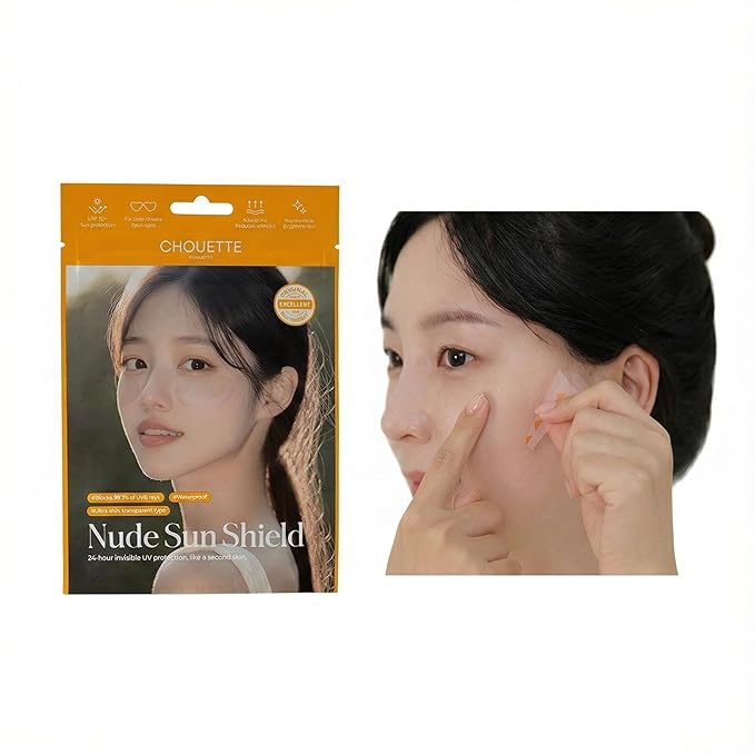 Korean Invisible Nude Sun Shield Patch – 8 Cheek Patches + 4 Nose Patches Transparent UV Protection Tape for Face - Waterproof, Breathable Hydrogel Sun Patch with Niacinamide for Golf, Running