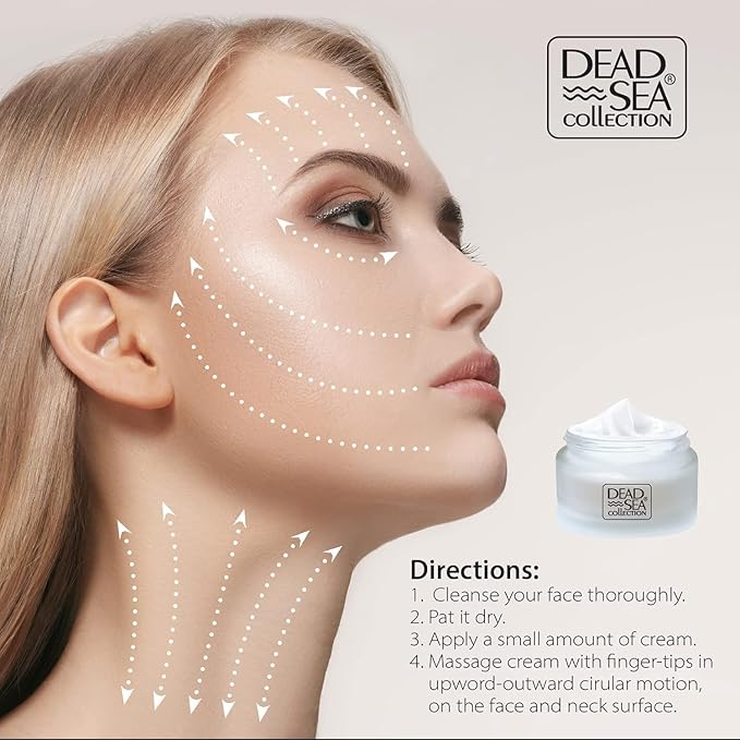 Dead Sea Collection Day Cream for Face with 3X Collagen, Dead Sea Minerals, and Vitamin E – Anti Aging Nourishing Skin Care Moisturizer to Reduce Wrinkles (1.69 fl. oz)