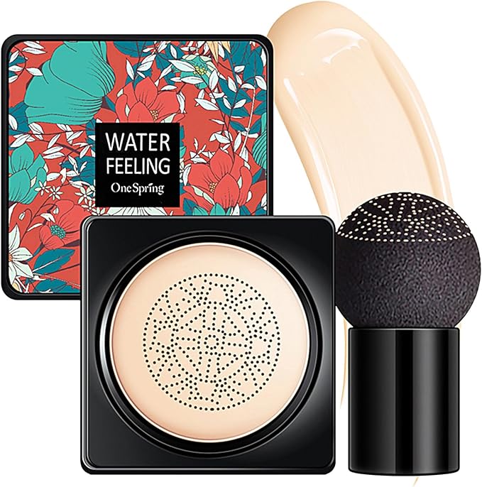 Mushroom Head Air Cushion BB Cream, Concealer Lasting Nude Makeup Moisturizing Brightening Pigment CC Liquid Foundation