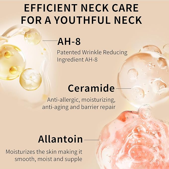 Ycz AH-8 Neck Firming Cream with Roller for Crepey Skin Body Care Comfort, Moisturizing, Anti-Aging Neck Cream with Peptide, Collagen, Smooths Wrinkles & Fine Lines Skin Care Skin Repair(Pack of 2)