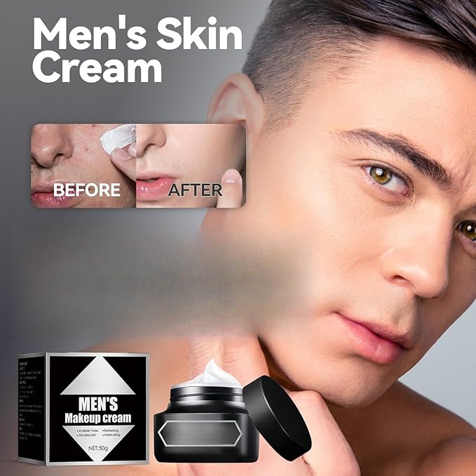 Men Makeup Concealer Cream for Men, Hydrating and Moisturizing Waterproof & sweat-proof Lazy Beauty Face Cream