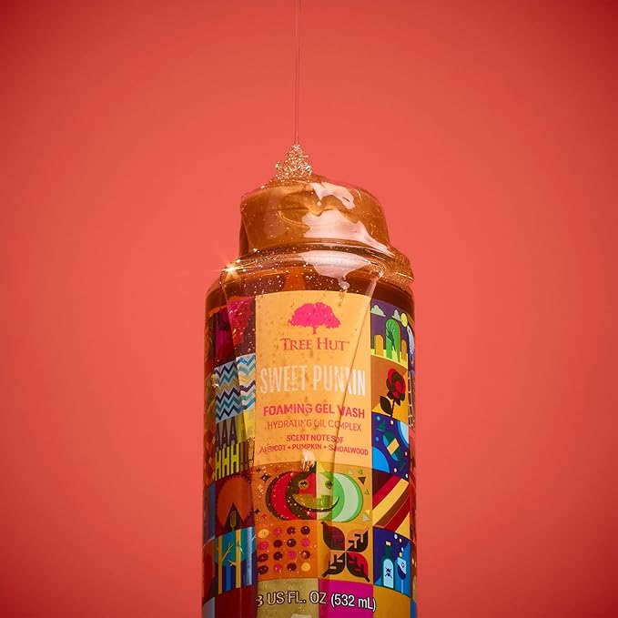 Tree Hut Sweet Pumpkin Wash, Gently Cleanses and Leaves Skin Looking Fresh and Radiant, Body Wash, Fall Limited Edition Scent, 18 Fl Oz