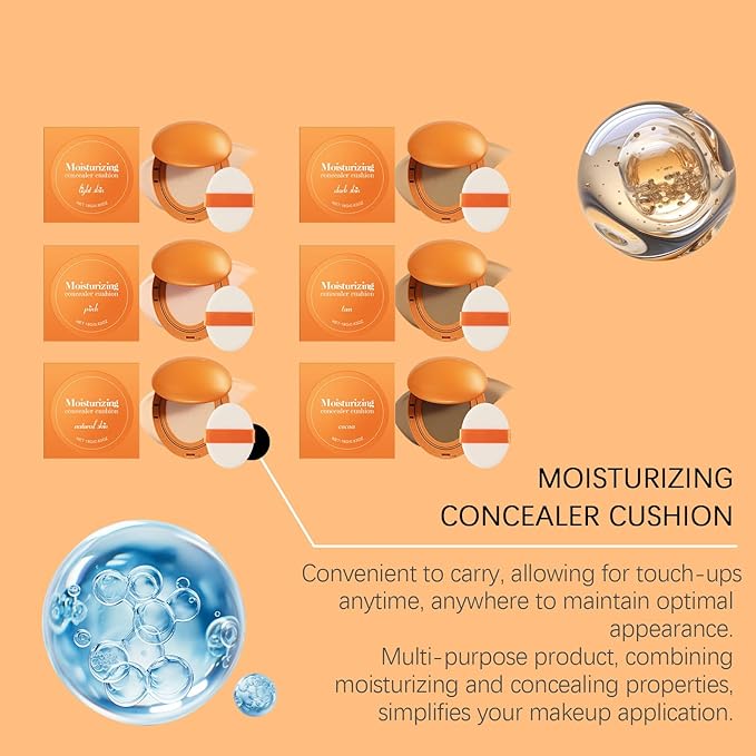 Air Cushion BB Cream Foundation 3 Shades Tinted Moisturizing Waterproof Long-lasting Nude Natural Concealer, Oil Control BB Cream Makeup (Natural)