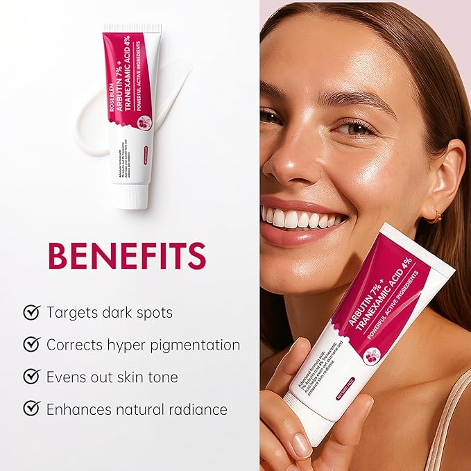 Arbutin 7% + Tranexamic Acid 4% Face Cream for Dark Spots & Uneven Skin Tone – Hydrating, Non-Irritating, Safe for Sensitive Skin 1.76 oz (Pack of 1)