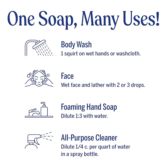 Dr. Bronner's Magic Soap-Pure-Castile Liquid Soap (Peppermint, 16 ounce, 2-Pack)-Regenerative Organic Certified Oils, 18-in-1 Uses: Body, Hair, Laundry, Pets & Dishes, Concentrated, Vegan, Non-GMO