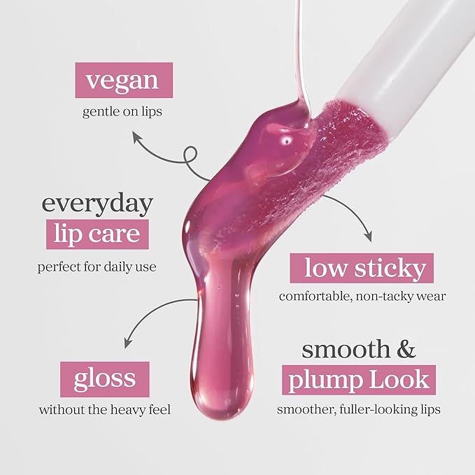 NOONI Korean Lip Oil - Applefig | Long-Lasting, Moisturizing, Plumping, Revitalizing for Dry Lips, Waterproof, No Peel Off, Hydrating, Nourishing Crystal Clear Lip Stain, 0.12 FL Oz