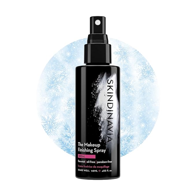Skindinavia The Makeup Finishing Spray, Bridal Makeup Cooling Setting Spray, All-Day Wear, Long-Lasting Up to 16+ Hours, Heat-Resistant & Waterproof, Wedding Day, Bridal Shower Gift, 4.0 Oz
