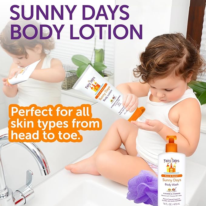 Fairy Tales Sun & Swim After Sun Lotion with Aloe for Kids | After Sun Care Lotion, Hydrate and Nourish with Coconut Oil and Aloe - 8 oz