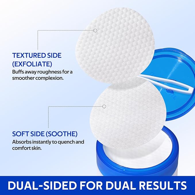 dewyhour Cleansing Face Pads, Gentle Exfoliation Toner Pads for Face with AHA & BHA – Korean Skin Care Moisturizing Dual-Sided Textured Pad Sensitive Skin