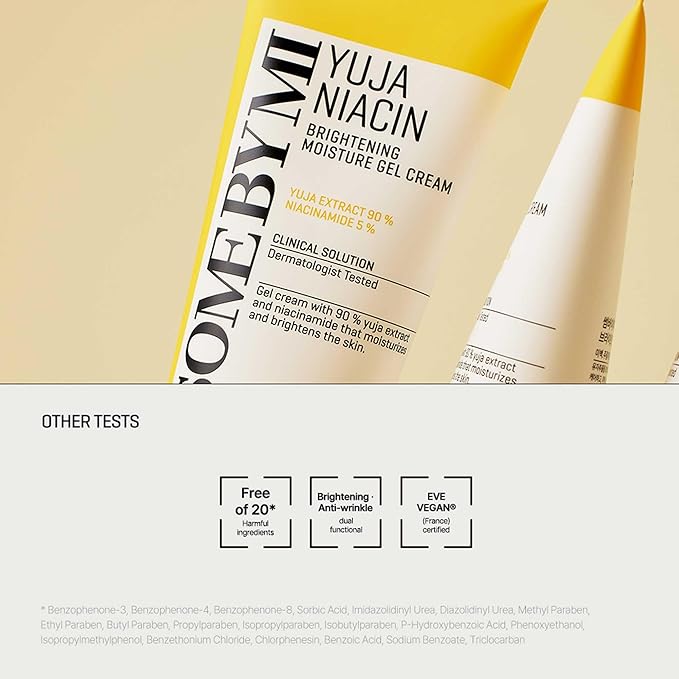 SOME BY MI Yuja Niacin Brightening Moisture Gel Cream - 3.38Oz, 100ml - Made from 10 Vitamin for Dull-Looking Skin - Mild Moisturizer for Skin Calming, Melasma and Blemish Care - Korean Skin Care