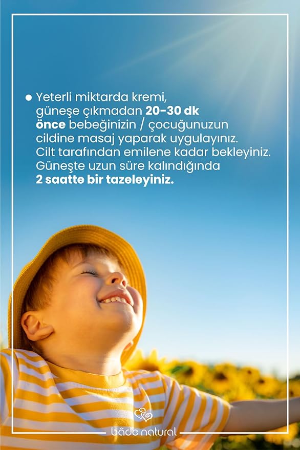 Bade Natural Kids Mineral Sunscreen Stick SPF 50+ – 100% Natural Zinc Oxide Sun Protection for Babies & Children, Broad Spectrum UVA/UVB Defense, Water Resistant & Gentle Formula, 0.56 oz