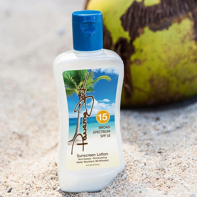 Panama Jack Sunscreen Suntan Lotion - SPF 15, Broad Spectrum UVA/UVB Protection, PABA, Paraben, Gluten & Cruelty Free, 6 FL OZ (Pack of 6)