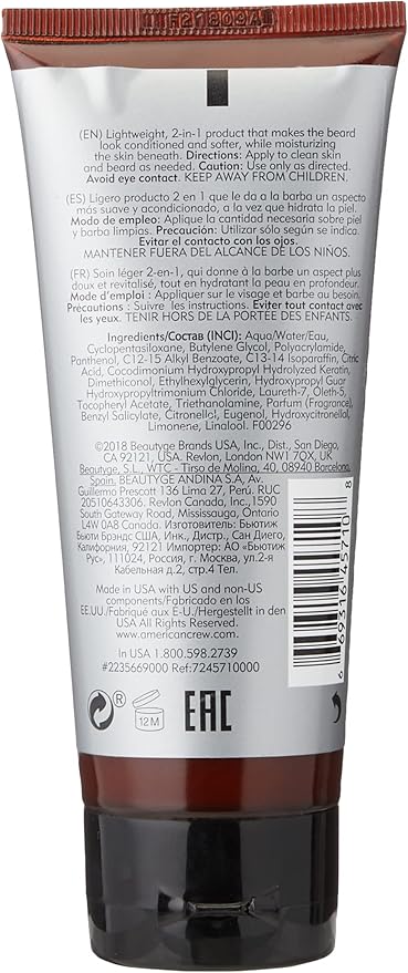 American Crew Shaving Skincare Moisturizer & Beard Cond 3.4 Ounce