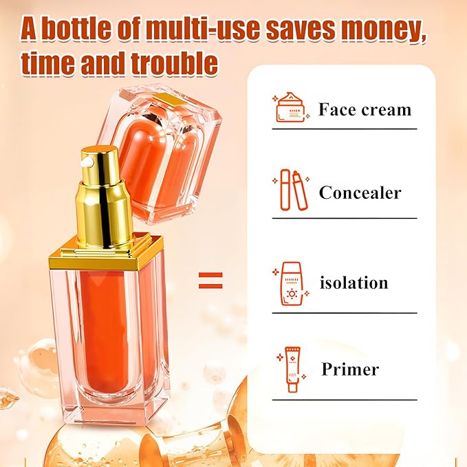 2Pcs Five Vitamin C Face Cream and Conceals, 2025 NEW VC Cream for Face, Fivefold Vitamin C BB Creams, Lightweight Long Lasting