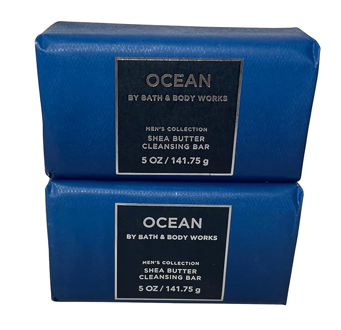 Bath and Body Works Ocean Shea Butter Cleansing Bar Soap 4.2 oz Each Pack of 2