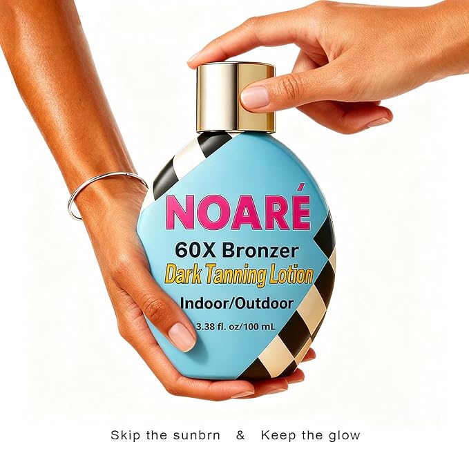 NOARE Tanning Bed Lotion 60X Bronzer, Indoor Outdoor Dark Self Tanning Lotion DHA+Erythrulose, Gradual Tanner for Light to Medium Skin Tone, 3.38 FL OZ