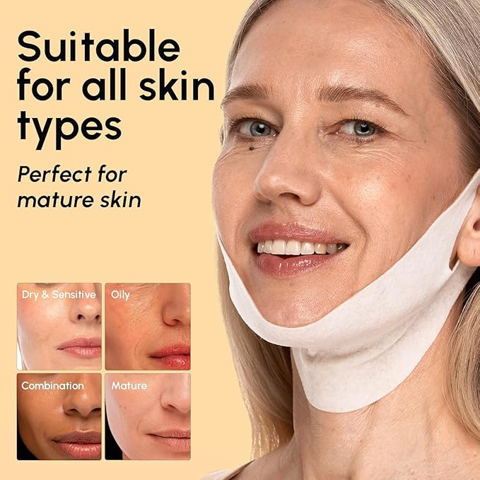 MAREE V Line Lifting Mask with 24K Gold – Deep Collagen Face Mask for Women – Jawline Shaper Mask with Retinol & Hyaluronic Acid – Neck Tightening & Firming – Double Chin Strap for Face Lift