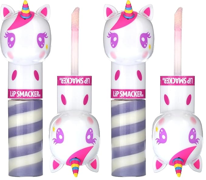 Lip Smacker Lippy Pals Swirls Unicorn, Flavored Moisturizing & Smoothing Soft Shine Lip Balm, Hydrating & Protecting Fun Tasty Glossy Finish, Cruelty-Free & Vegan - Unicorn Frosting (Pack of 2)