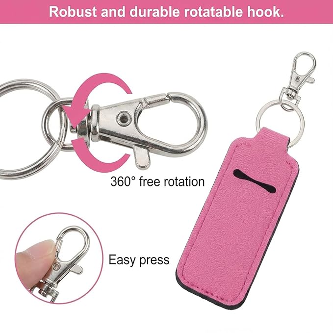 Portable Lip Balm Holders with Clip, 5 PCS Lipstick Holder Keychains Lip Gloss Holder Keychain Lipstick Keychain Holders Small Lips Balm Sleeve Pouch Keychains Stocking Stuffers for Women