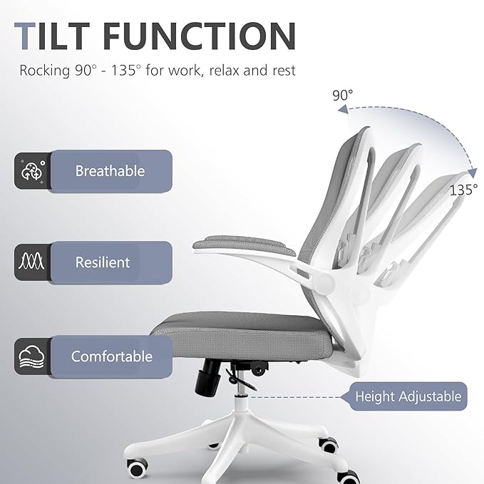 Ergonomic Office Chair Desk Chair - Mesh Computer Chair with 360° Swivel Wheels, Adjustable 90-130° Recline & Lumbar Support for Home Office, Supports up to 350lbs