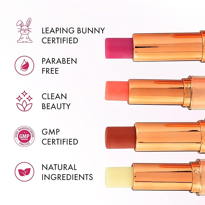 Tinted Lip Balm-Natural Lip Repair with 10% Squalane, Jojoba Oil and Vitamin E – Hydrating, Moisturizing – Natural skincare Balm with Ceramides, Hyaluronic Acid 003 Radiant Ruby