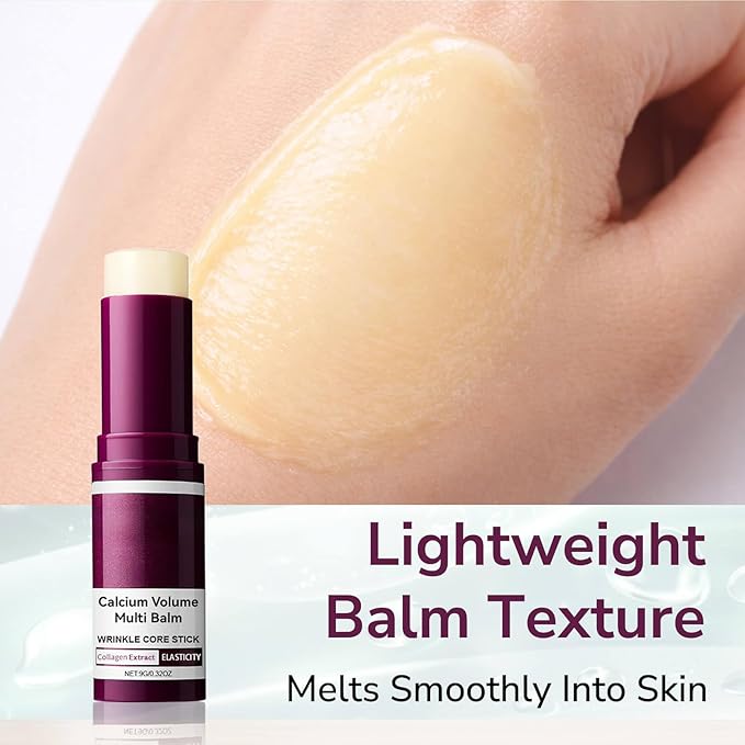 2PCS Calcium Multi Balm Stick, Calcium Volume Multi Balm, Korean Collagen Moisturizing Stick, Firming & Hydrating for Eye, Face & Neck