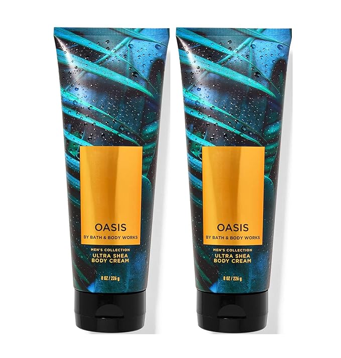 Bath and Body Works Oasis 2 Pack Men's Collection Ultra Shea Body Cream 8 Oz (Oasis)