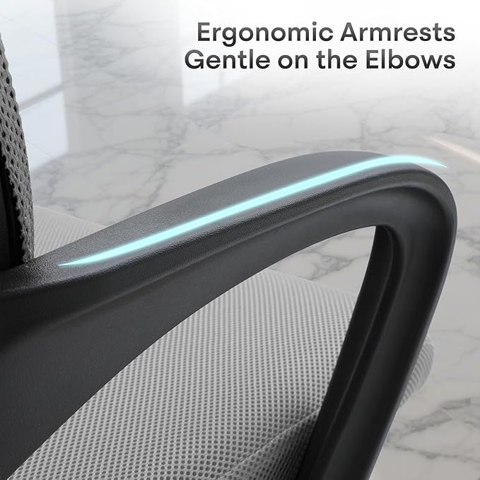 Ergonomic Office Chair - 330Lbs, Breathable Mesh Computer Desk Chair with Lumbar Support & Armrest, Rolling Swivel Adjustable Tilt Lock for Home Office/Gaming, Bedroom Study