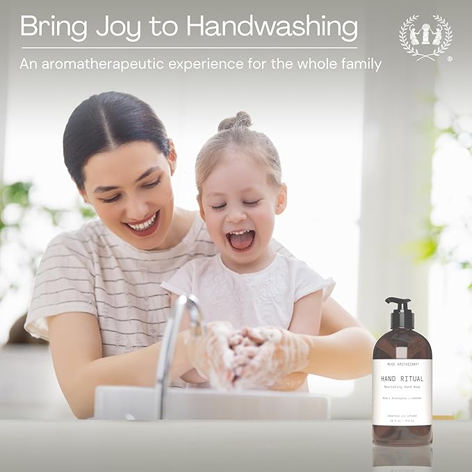 Muse Apothecary Hand Ritual - Aromatic and Nourishing Hand Soap, Infused with Aromatherapy Essential Oils - USDA Certified Biobased - 16 oz, Tonka Bean + Amber + Warm Cedarwood