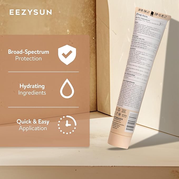 BARE Tinted Sunscreen for Face SPF 50 - Non-Greasy, Weightless, Water-Resistant, Vegan & Reef-Safe Tinted Moisturizer with SPF, Hyaluronic Acid, Jojoba Oil - All Skin Types, 1.69 fl oz - Light