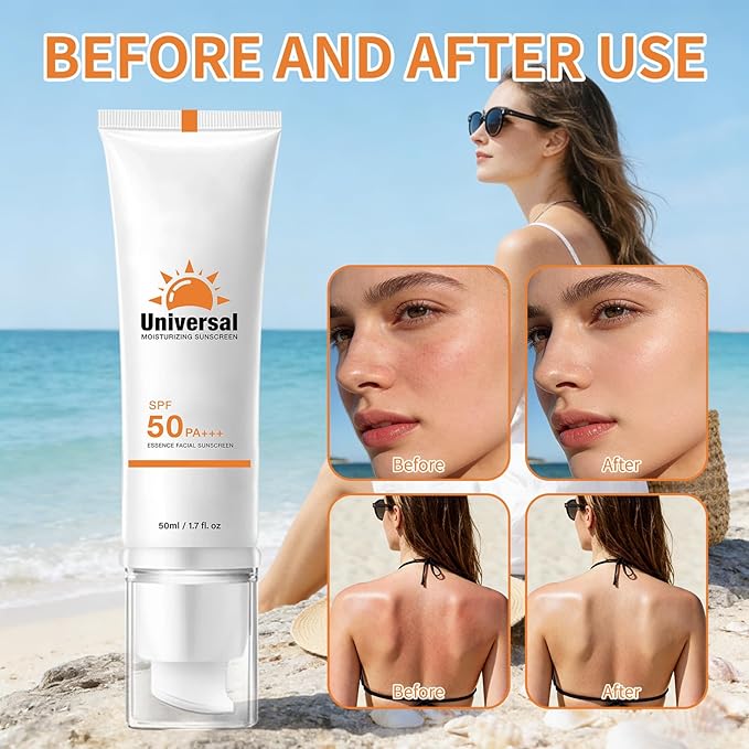 Tinted Moisturizing Daily Sun Cream, Clear Sunscreen for Face SPF 50, Hydrating Sun Essence Face Sunscreen, Korean SPF 50+ PA++++ No White Cast, Hydrating, Moisturizing, UV Defense, Travel Size